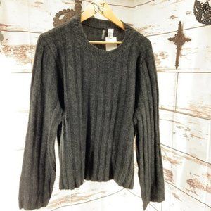 H&M Grey Scoop Neck Sweater Women's L NWT